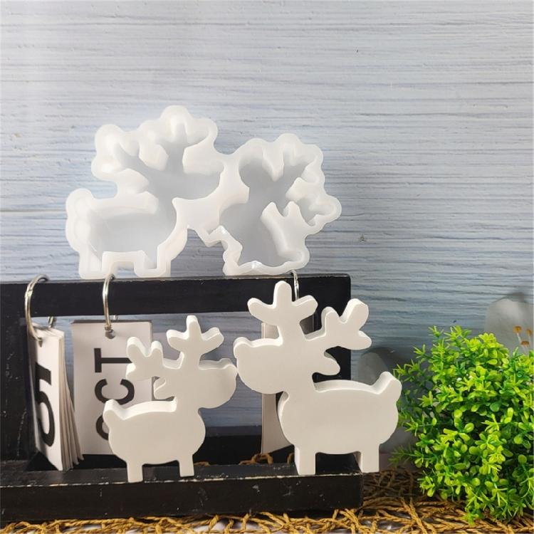 Christmas Elk Ornaments Silicone Mold Practical Elk Resin Ornament Casting Molds for Delicate Christmas Decoration