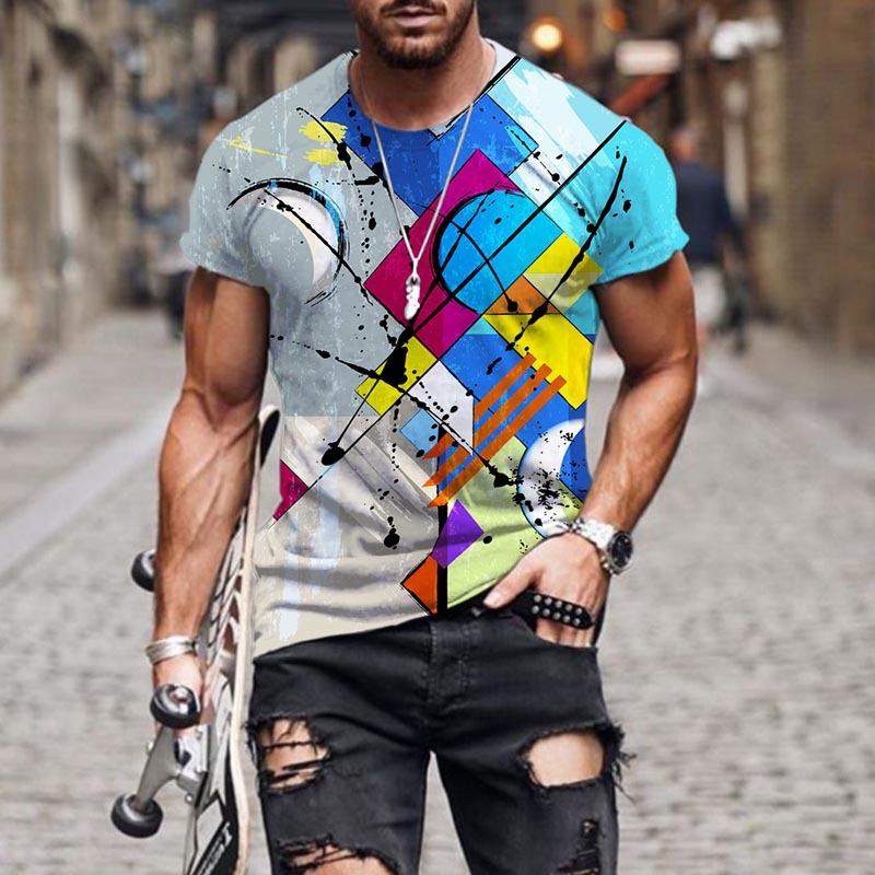 Summer Outdoor 3D Printing Men's Round Neck T-shirt Fashionable Military Style Versatile Soft andBreathablePolyesterShortSleeve