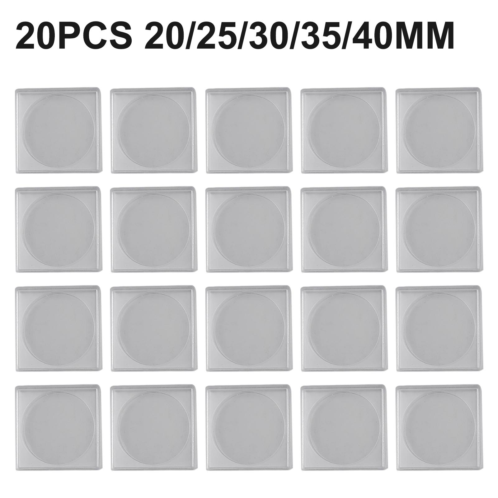 

20pcs 16-40mm Coin Capsule Holder Collection Organizer Storage Box Coin Capsule Case Container Square Storage Protection Box