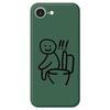 For iPhone 16e Case Sitting on the Toilet Pattern Printing Straight Edge TPU Phone Back Cover