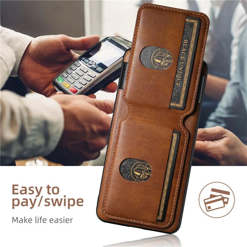 For Magsafe Flip Leather Wallet Card Case Google Pixel 9 Pro XL 8Pro 7A 6 Pro Shockproof Card Holder Pocket Cover Cases