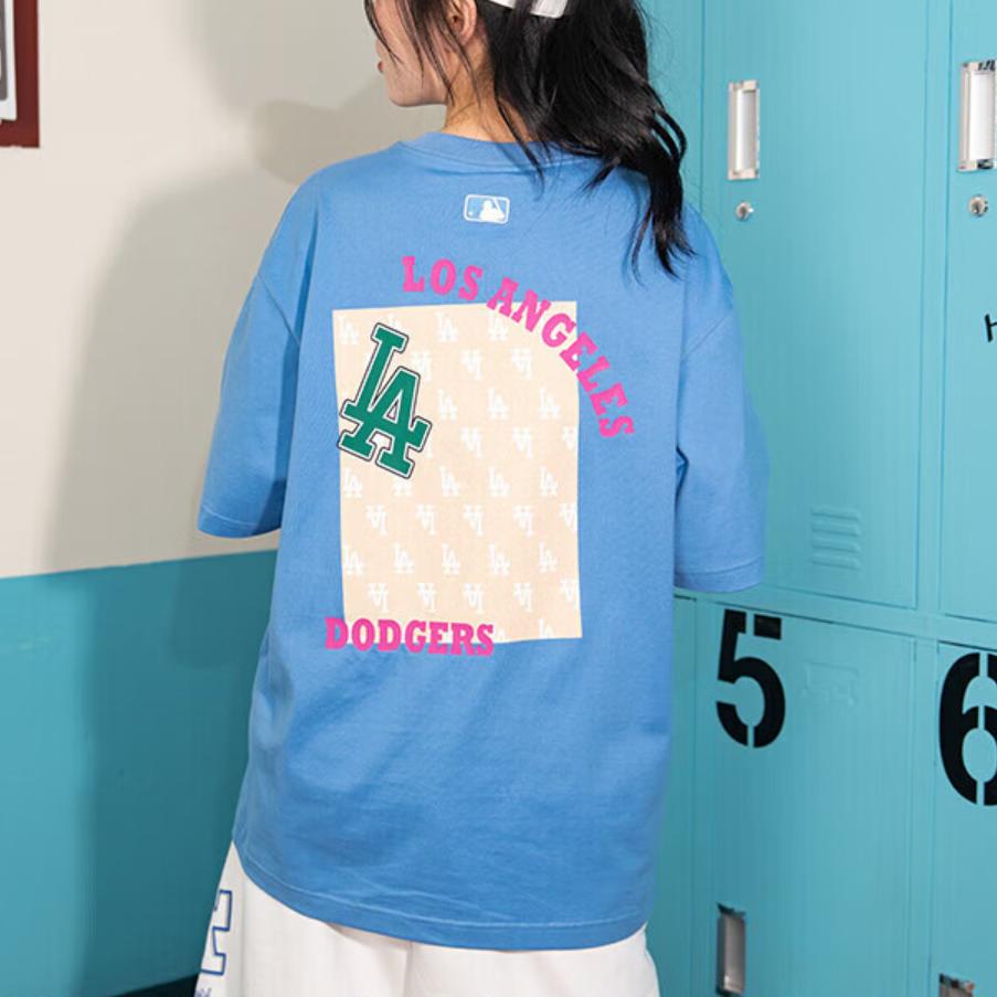 New MLB SS24 T Shirt Unisex Hemp Blue 3ATSM0443-07BLM