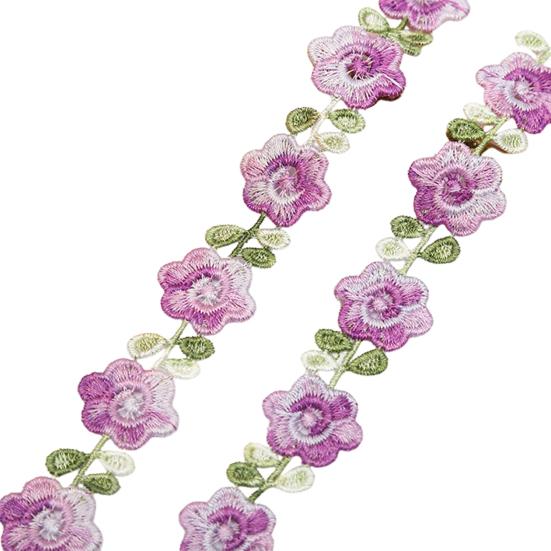Yousheng Flower Lace Trim Ribbon Vibrant Color Widely Used DIY Crafts Embroidered Crochet Lace Trim Fabric Decorations for Sewing