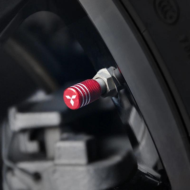 4PCS Aluminum Car Tire Valve Caps for Mitsubishi All Models Outlander Lancer ASX Wheel Rim Valve Stem Cover Dustproof Accessorie