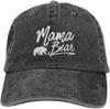 Pălărie unisex Mama Bear din denim, reglabilă, din bumbac vopsit, spălat, șapci de baseball, pălărie neagră amuzantă, șapcă snapback