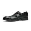 Fashion Mens Dress Shoes PU Leather Double Buckle Monk Strap Men Shoes Snake Print Cap Toe Classic Italian Shoes Zapatos Hombre Size 48