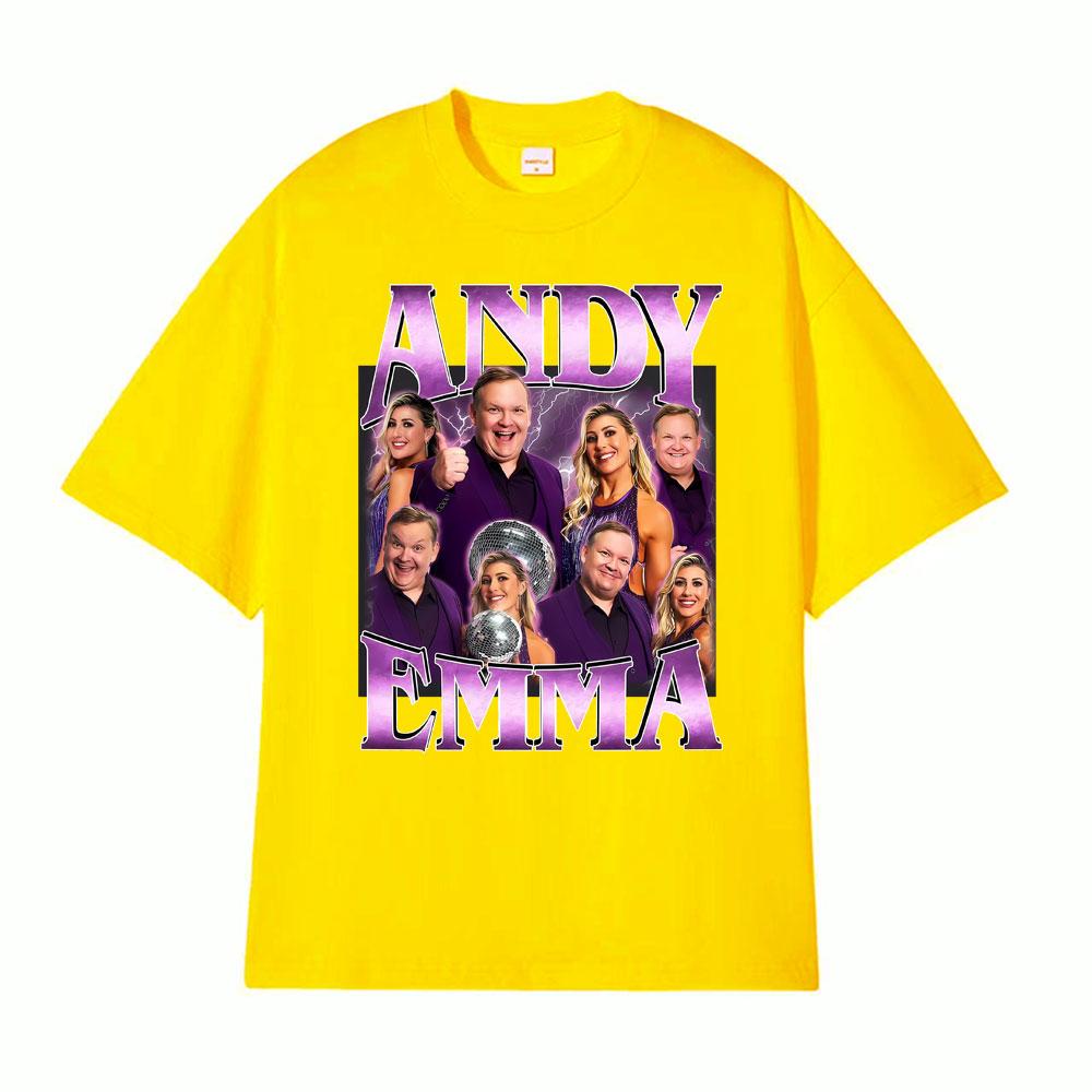 Retro Andy Emma DWTS Funny Dancing with The Stars Tshirt Fan Gift Men Women Clothing Fashion Cotton Short Sleeves Cozy T Shirts