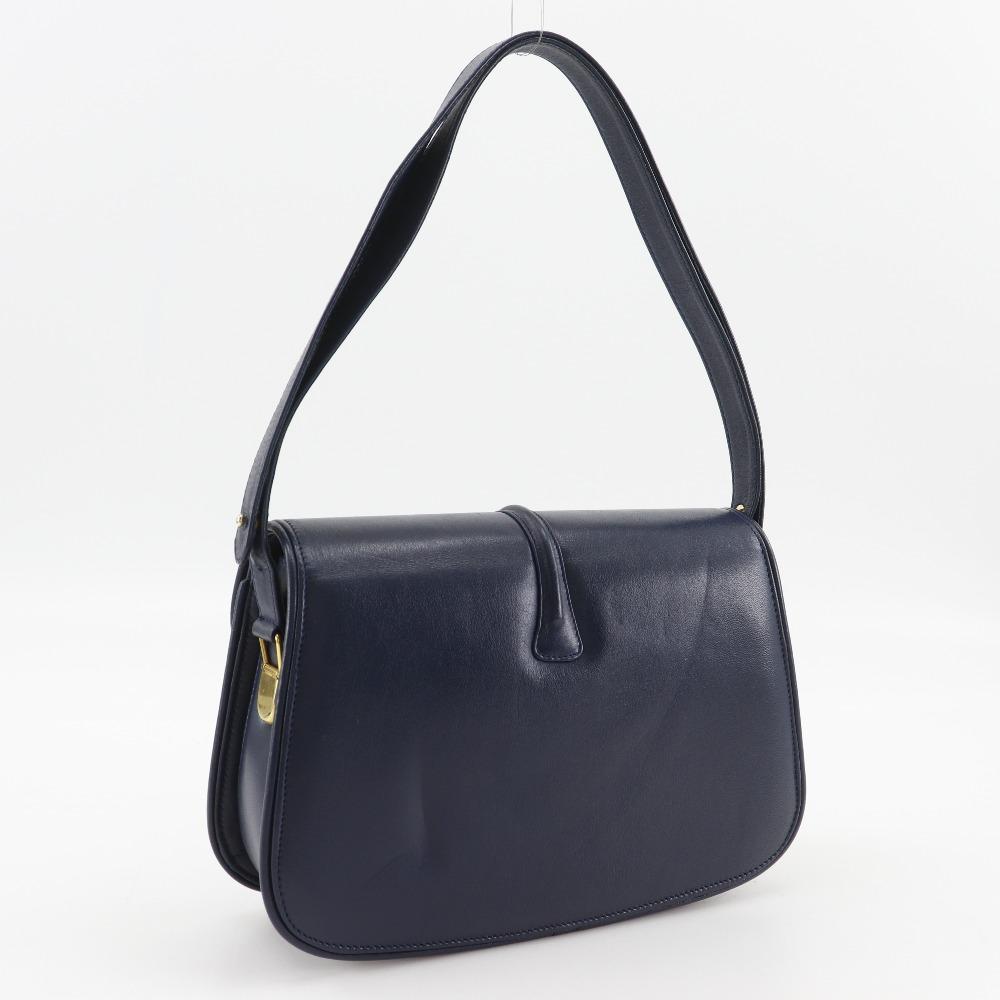 GUCCI Old Gucci Shoulder Bag vintage Navy blue Calfskin Women Used