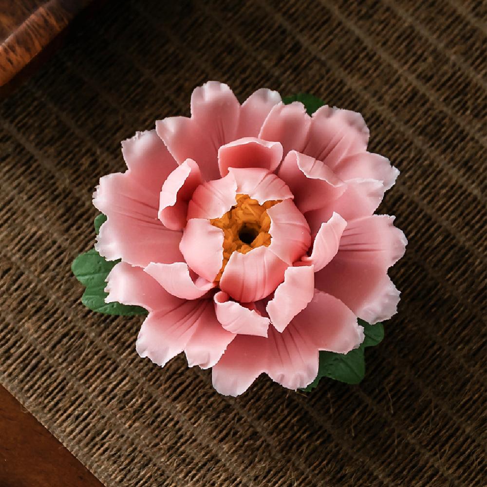 Peony Flower Incense Holder Incense Burner Decorative Incense Burner  Holder Incense Burner Cone Incense Holder Peony Supports