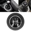 5 Speed Gear Shift Knob Genuine Leather Shifter Stick with Adapter Screw Hex Wrench Universal