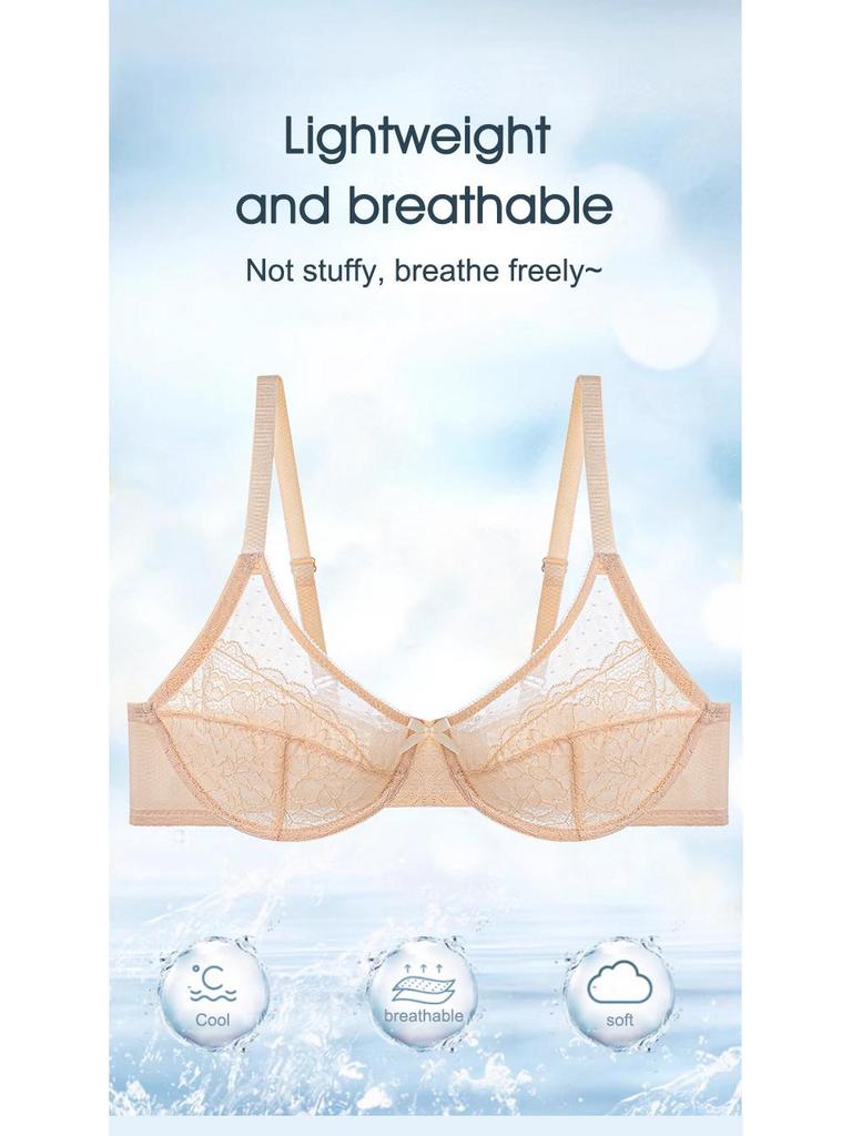 Francúzska sieťovaná push-up podprsenka pre plnoštíhle ženy - Sexy, jemná a s kosticami