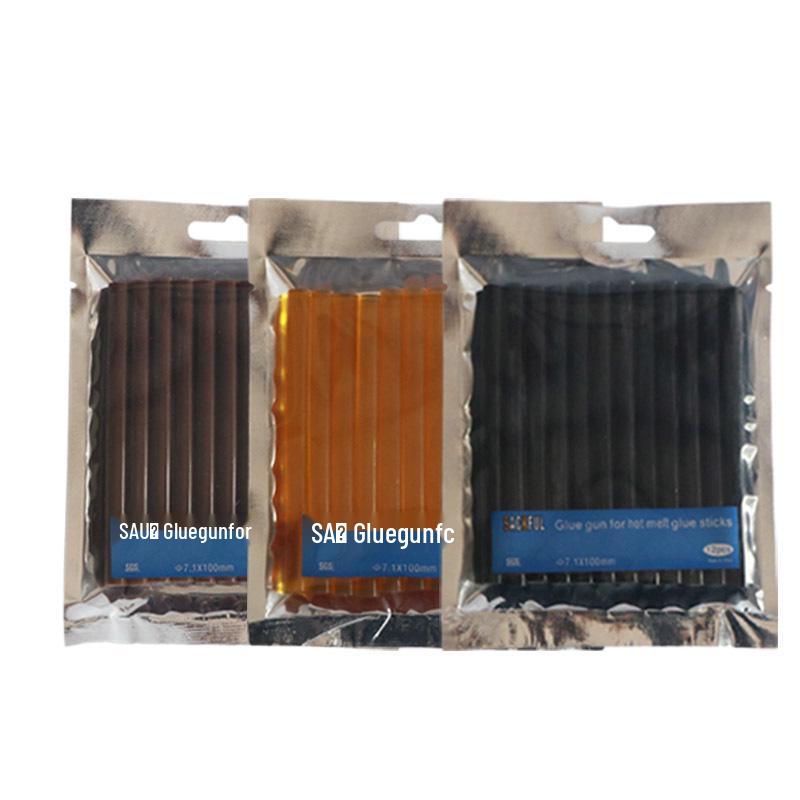 Black Amber Hot Melt Glue Sticks (7mm) for Hair Extensions - Temperature Resistant, Compatible with Small Glue Guns