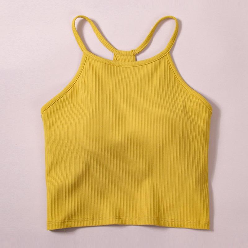 

Женский красивый жилет с халтером сзади и висящей горловиной с халтером снизу сверху XL жёлтый