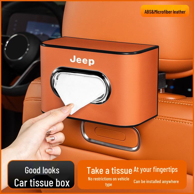 Car Tissue Box for Jeep Compass, Liberty, Patriot, and Commander: Armrest and Seat Back Pull-Out Design