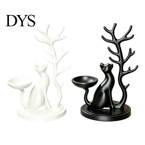 Bedroom Dresser Decor Cute Cat Tree Branch Jewelry Organizer, 3D Printed Earring Bracelet Hair Decorative Trinket Tray Tie Storage Holder, Display