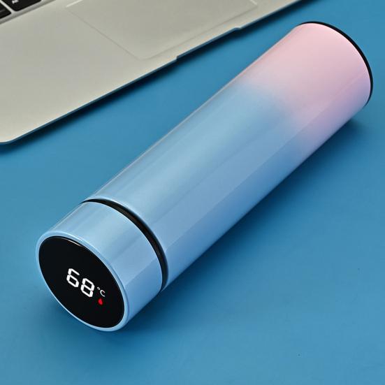 Yousheng Smart Thermal Mug with Temperature Display 500ML Stainless Steel Vacuum Insulated Bottle Tea Bag Filter Portable Travel Cup for Hot Cold