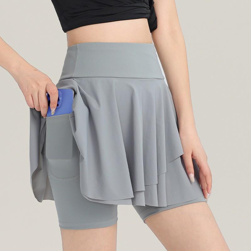 High-Waisted Pleated Sport Skort Women - Breathable Quick-Dry Running Yoga Tennis Skirt With Built-in Shorts