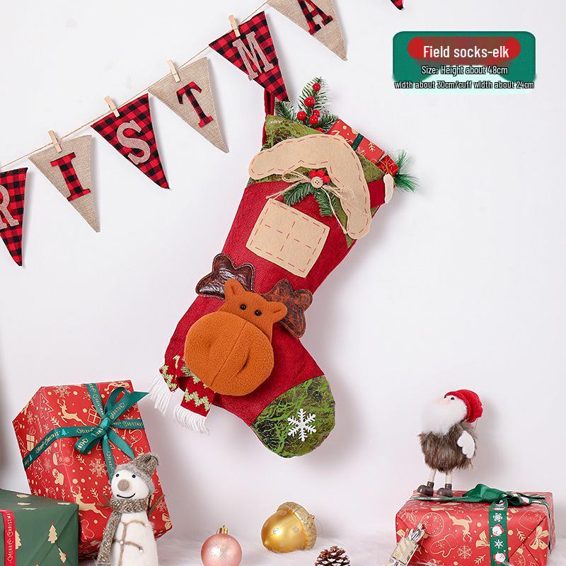 High-End 3D Cartoon Christmas Stockings - Decorative Holiday Ornaments