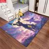 Anime Style Moon & Psychic Fox Area Rug Non Slip Soft Floor Mat For Gaming Room Living Room Bedroom Decor Washable Carpet