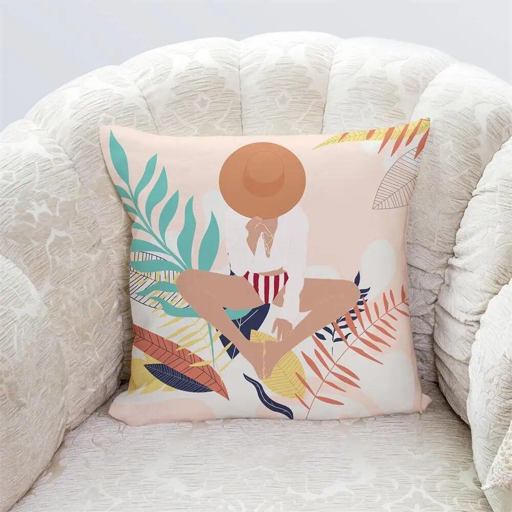 Bedroom Living Room Home Cushion Cover Geometric Abstract Pillowcase Modern Office Decor