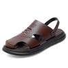New Summer Men Sandals Soft Leather Beach Shoes Breathable Leisure Flats Hot Sale Man Sandals Fashion Mens Slippers Dual-Purpose