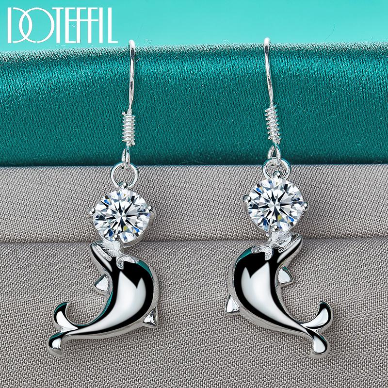 

AAA циркон дельфин серьги серебристый цвет модные украшения