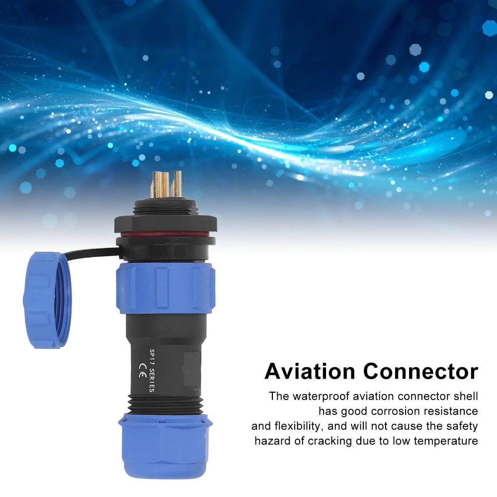 3 Pin 3 Hole Aviation Plug SP17 IP68 Waterproof Connector Panel Mount Dust Proof Cap Electrical Power Adapter Industrial Power