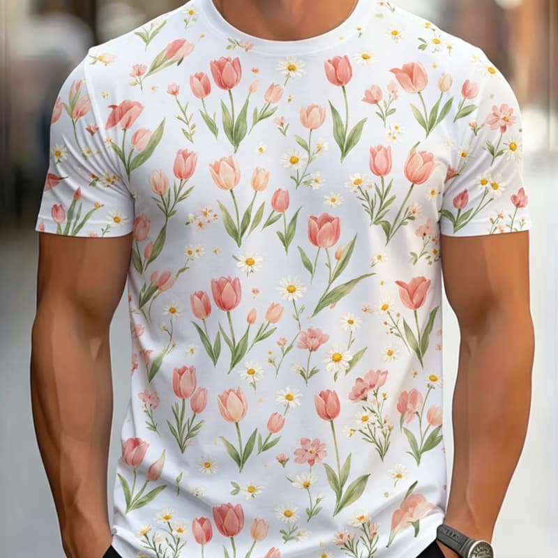 

Round neck short-sleeved T-shirt top, comfortable and breathable fabric, casual and sports style XL