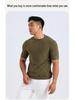 Men’s Short-Sleeve Velvet Heating Sports Shirt with Hyaluronic Acid - Ideal for Autumn and Winter Layering