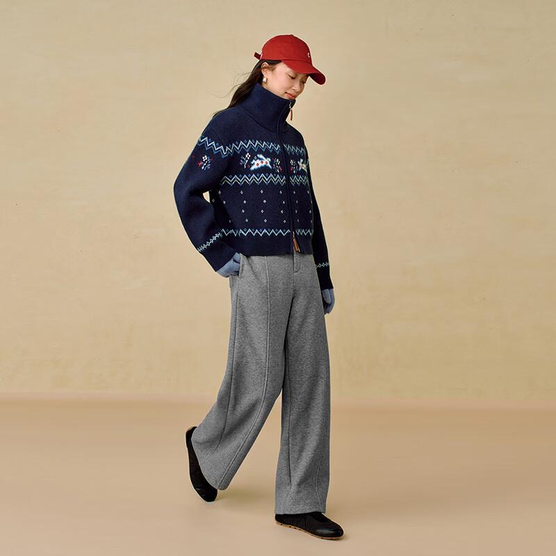 INMAN Women's Fleece-Lined Commuter Wide-Leg Suit Pants