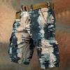 Men's Summer Loose Casual Camouflage Work Shorts, Large-sized Multi-pocket Mid-length Pants Without A Belt