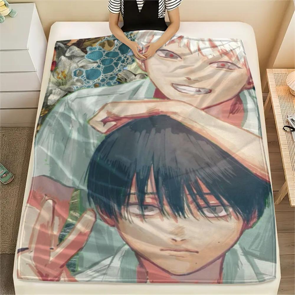 3Pc Summer Hikaru Died Print Flannel Blanket, High quality Comfortable for All Seasons, Home Decor, Warmth and Comfort, Perfect for Christmas Gifts