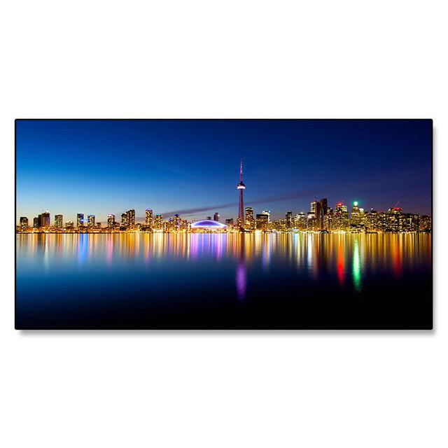 

Большой размер, современная городская ночная сцена, холст, картина, настенное искусство, пейзаж, отражение, постеры и принты для гостиной, домашний декор, без рамки 20*40cm