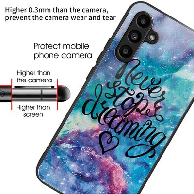 Pro Samsung Galaxy A15 4G/5G Pouzdro Tvrzené Sklo Kryt Telefonu s Vzorovaným Designem