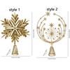 Gold Glitter Christmas Topper Decor Iron Xmas Tree Ornament  Holiday Party