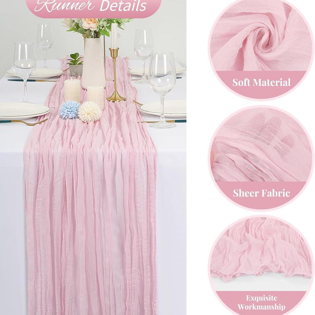 Semi-Sheer Gauze Table Runner Sage Cheesecloth Table Setting Dining  Vintage Wedding Decoration Banquets Arches Retro Boho Decor