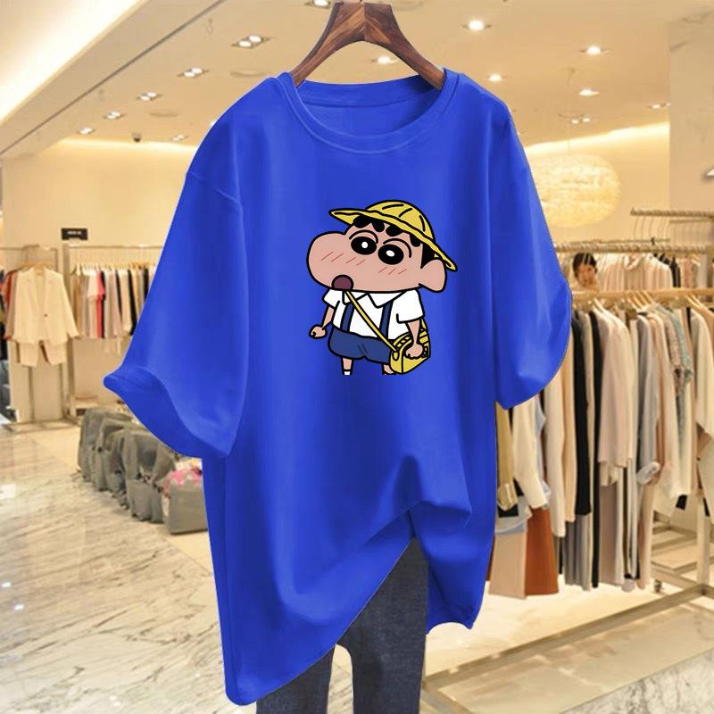 Cotton Printed Short-sleeved T-shirt for Women's Summer New Loose Large-size Cartoon Top Bottoming Shirt for Women