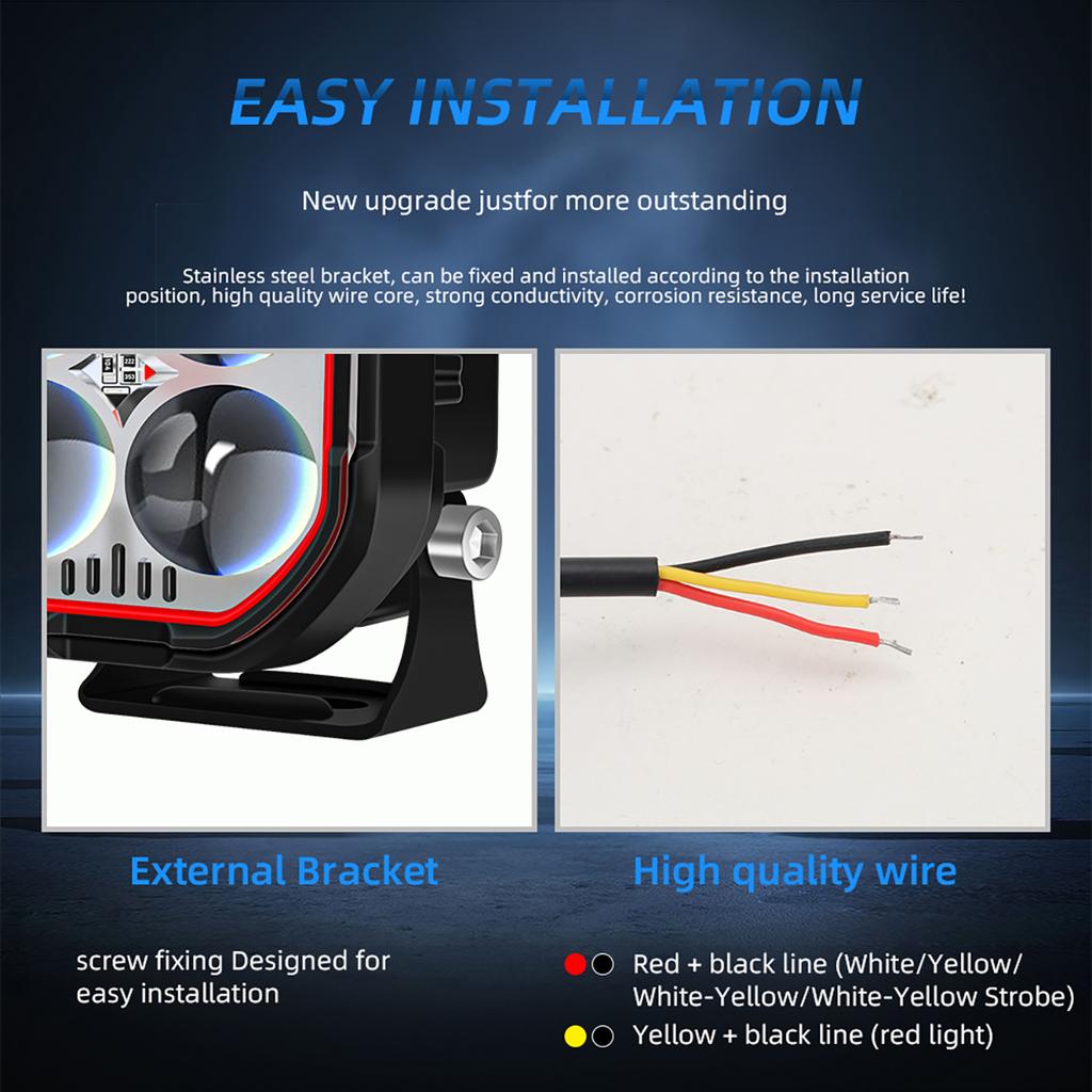 1/2pcs Car DRL LED Work Spot Light Motorcycle Spotlights 4x4 Offroad white red yellow Strobe Fog Lamp 12V Automotive Accessories