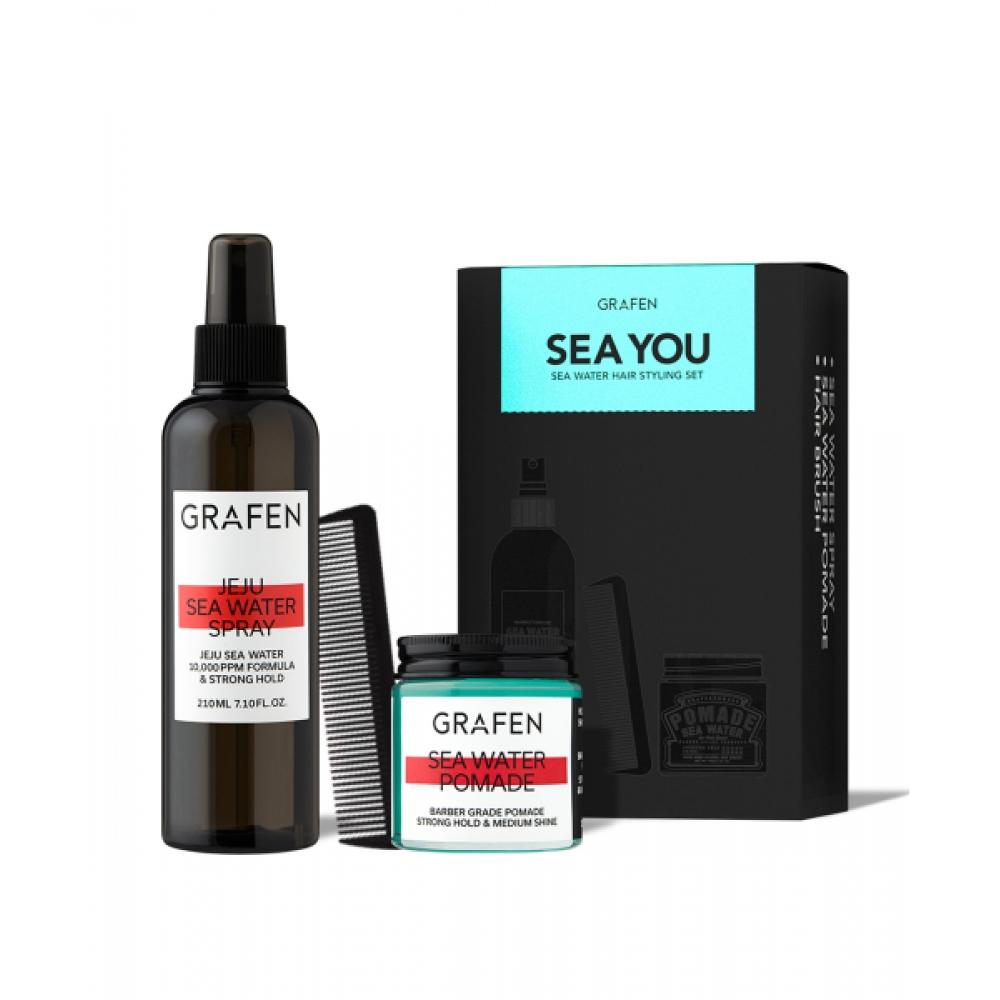 Grafen Seawater Pomade Sea You Styling Set pomad+spray+Pomade Bits NONE