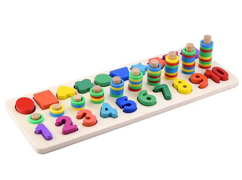 

Wooden 3d Puzzle Board With Fruit Shapes For Kids Learning And Number Matching Numbers