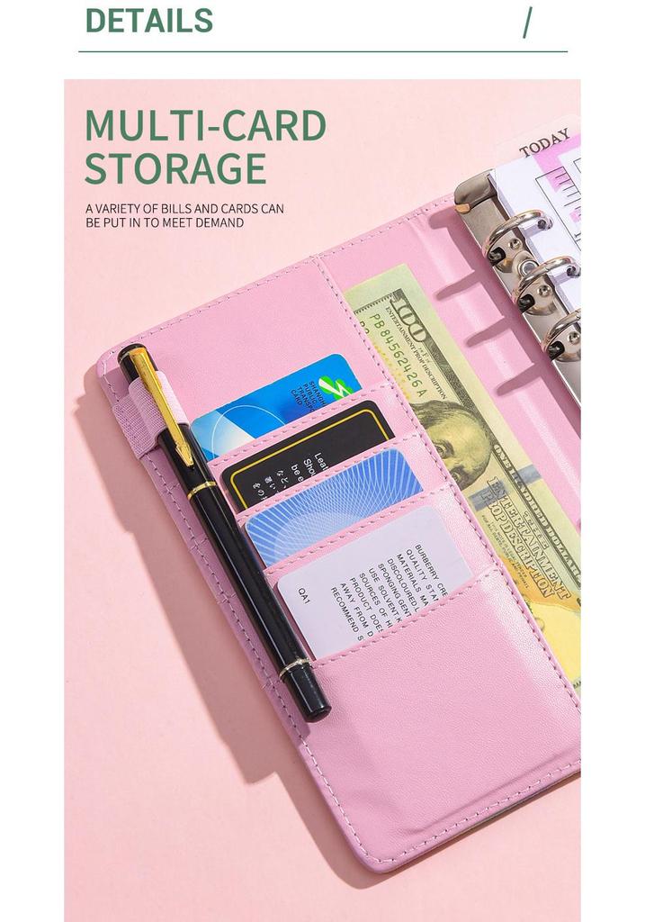 Gradient Stripe Loose-Leaf Planner - Trendy Student Notes Book
