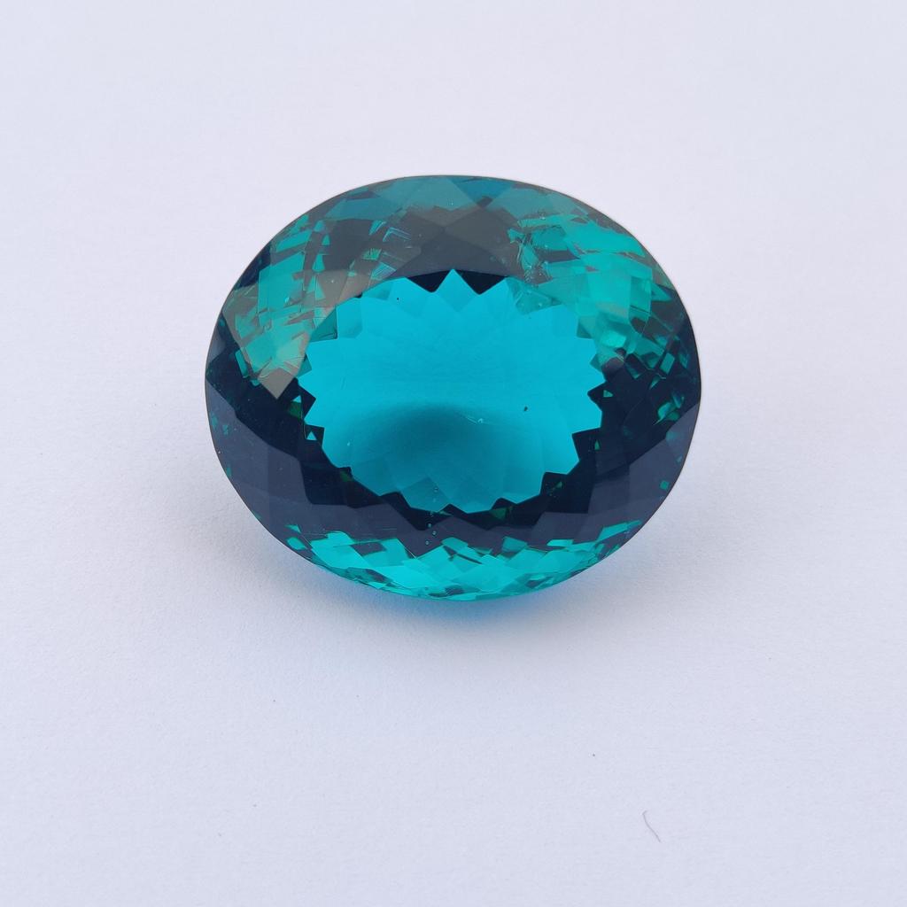 Huge Size Hand Faceted Oval Cut Glass Stone, Loose Stone, 88.50 Carat, 30x26x20 MM Size Stone.