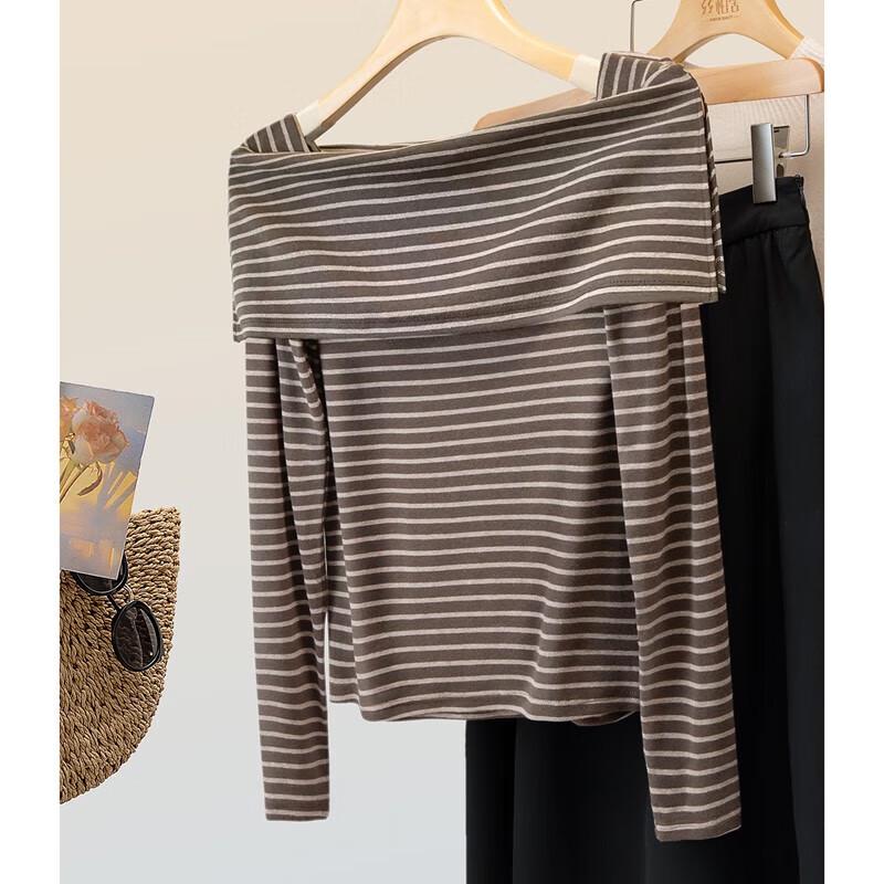 Женская футболка Sibaishe с контрастной полосой, с длинным рукавом L