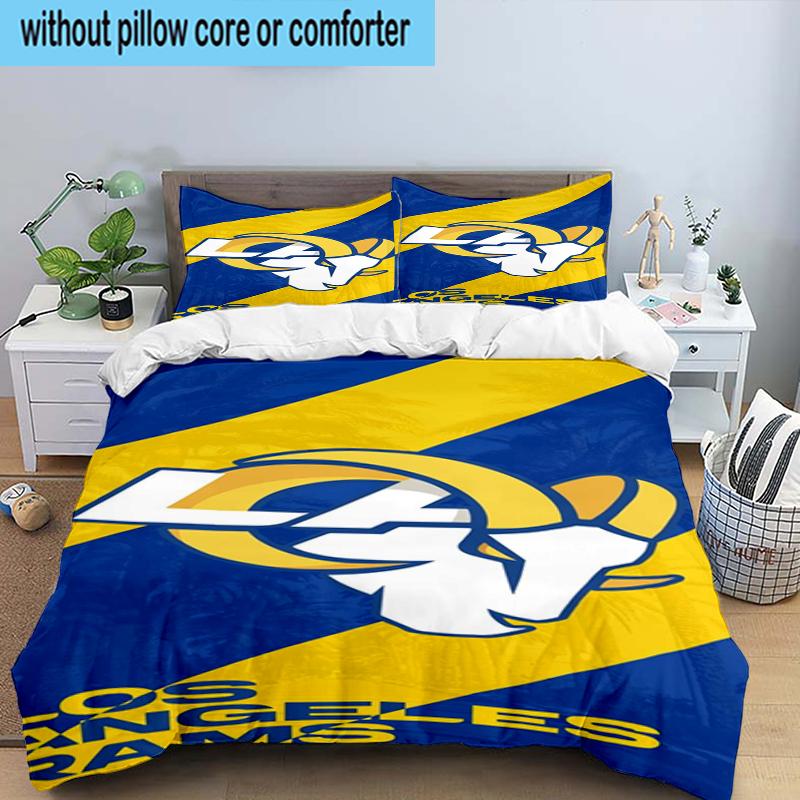 Angeles Rams Team 3PCS Bedding Set 2D Printing (Includes 1 Duvet Cover + 2 Pillowcases Coreless), Bedroom decor,Fan Gift