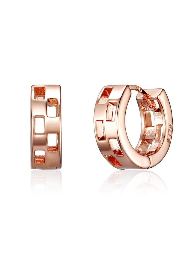 [ELLE Jewelry] 14K Square Space One-Touch Earrings ELGPEE552