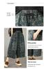 Nieuwe Plus Size Bloemen Jacquard Zacht Denim Wijde Pijp 7/8 Broek - Casual Zomer Mode