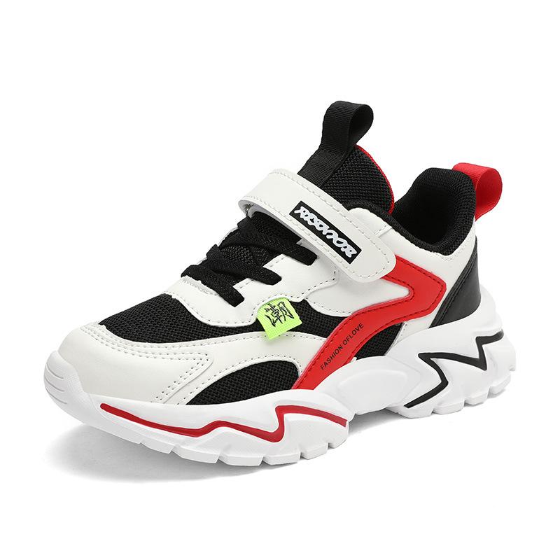 Middle School Children's Running Shoes Classmates Children's Sports Shoes Running Shoes Spring and Autumn Low-top Leather Surface Boys Casual Primar
