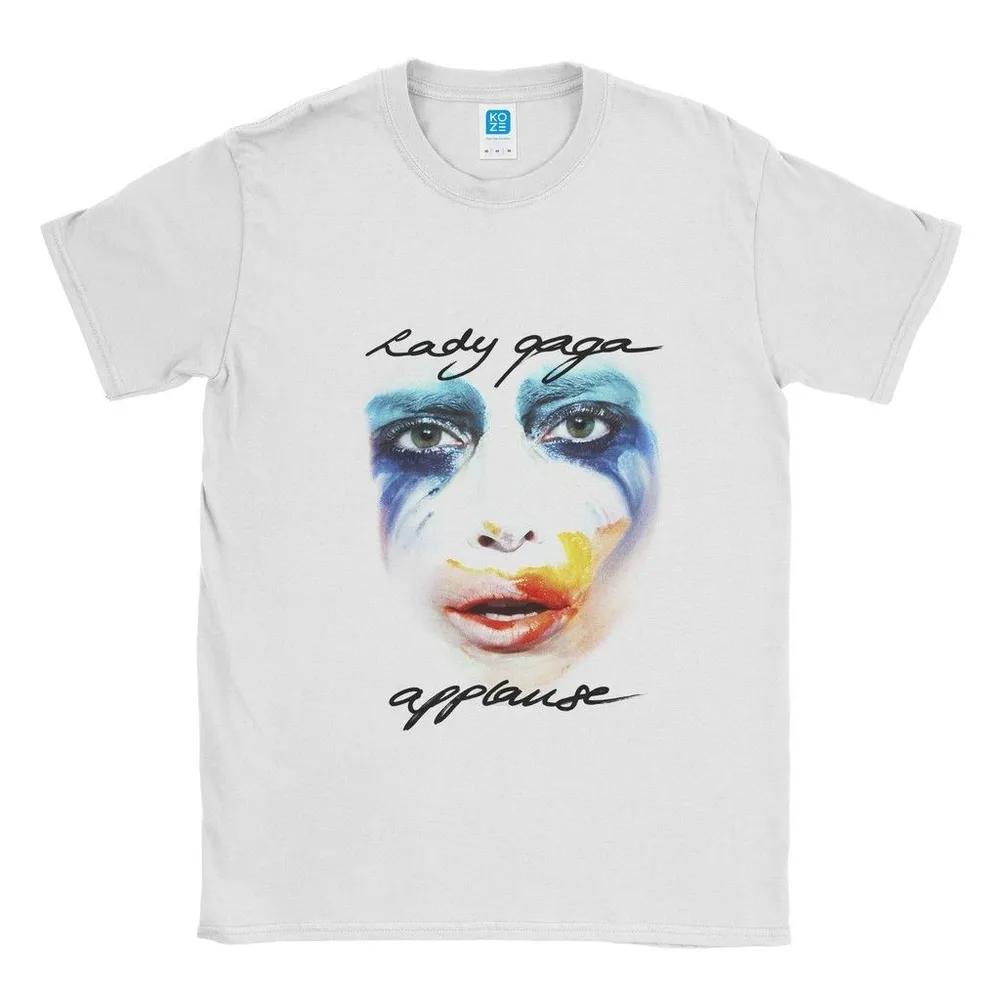 Унисекс хлопковая футболка с коротким рукавом и круглым вырезом Lady Gaga Applause S