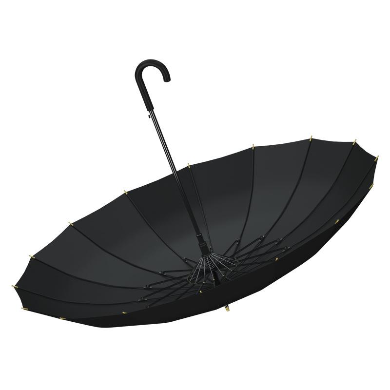 Duży parasol golfowy w jednolitym kolorze: Długi uchwyt, Osiem żeber, Możliwość personalizacji logo, Na deszcz i słońce.