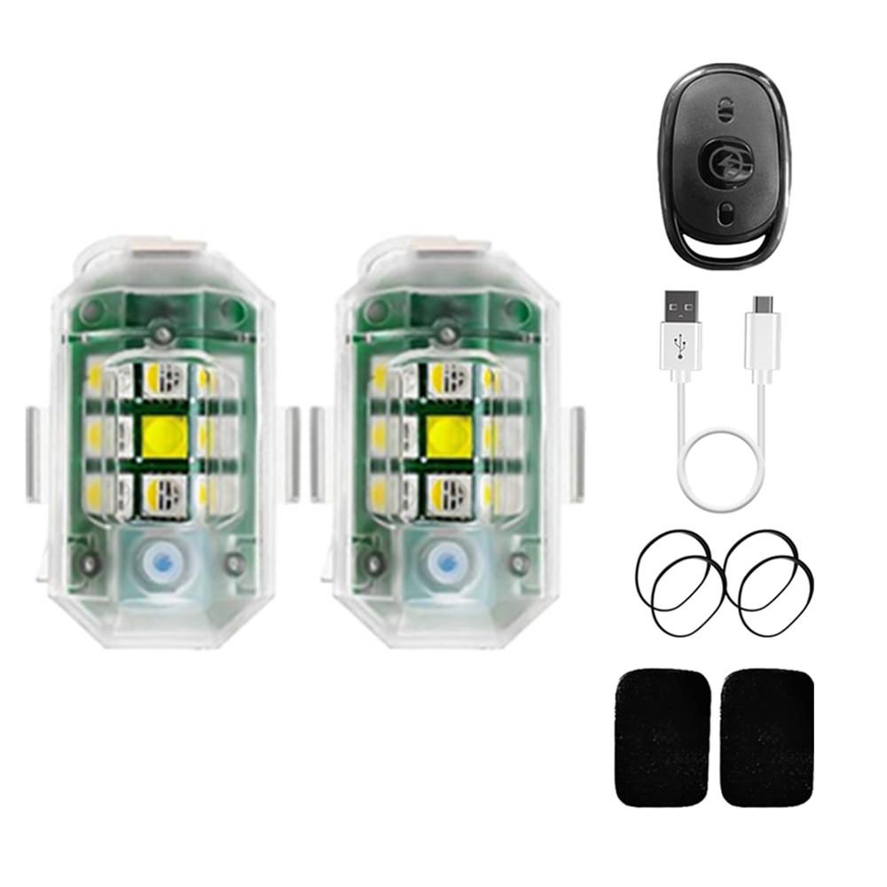 Car LED Strobe Light Wireless RGB Led Aircraft Strobe lights Bike Motorcycle LED Flash Position Anti-collision Warning Lights